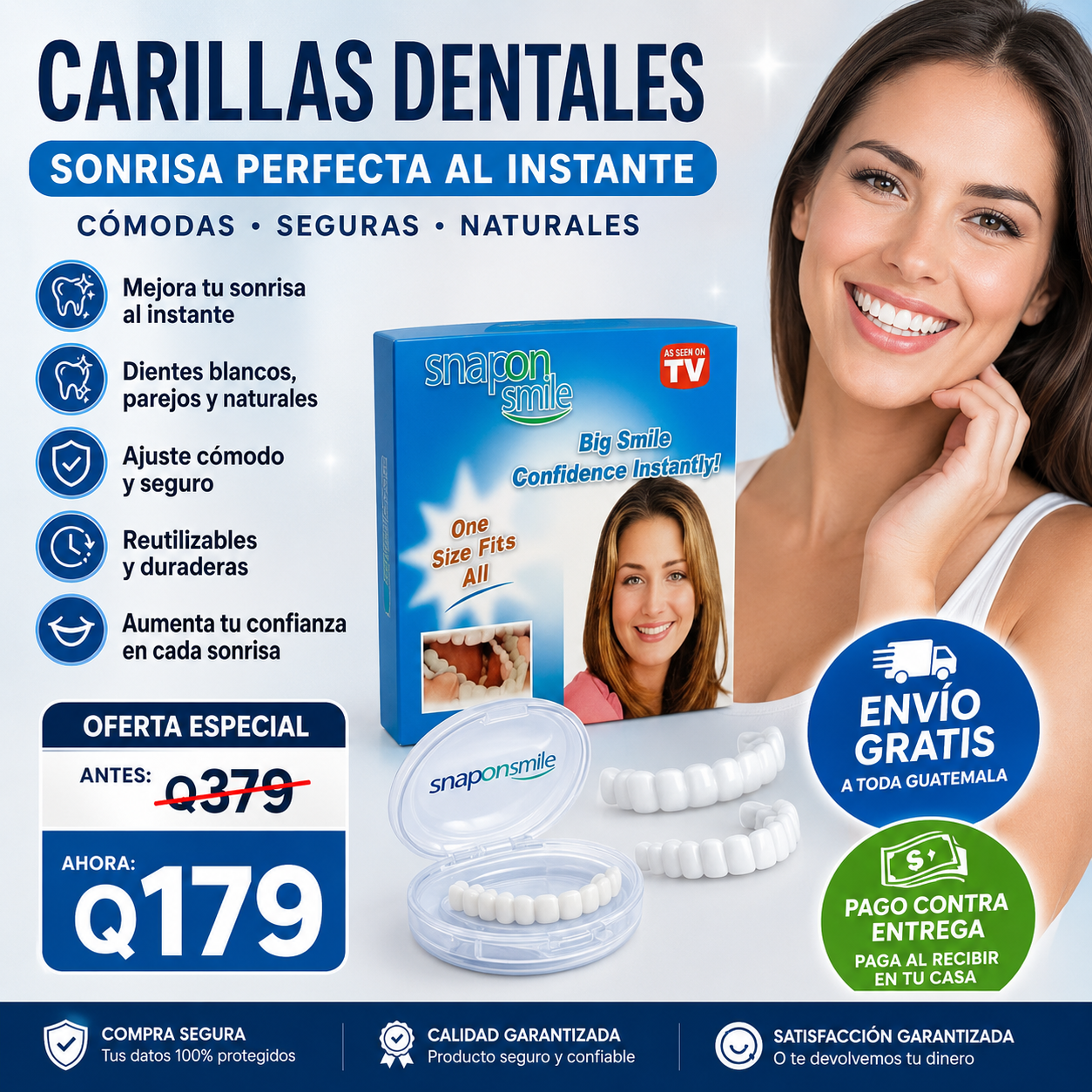 Carillas Dentales Adaptables - Transforma tu Sonrisa 😱OFERTA EXCLUSIVA 3X1😱