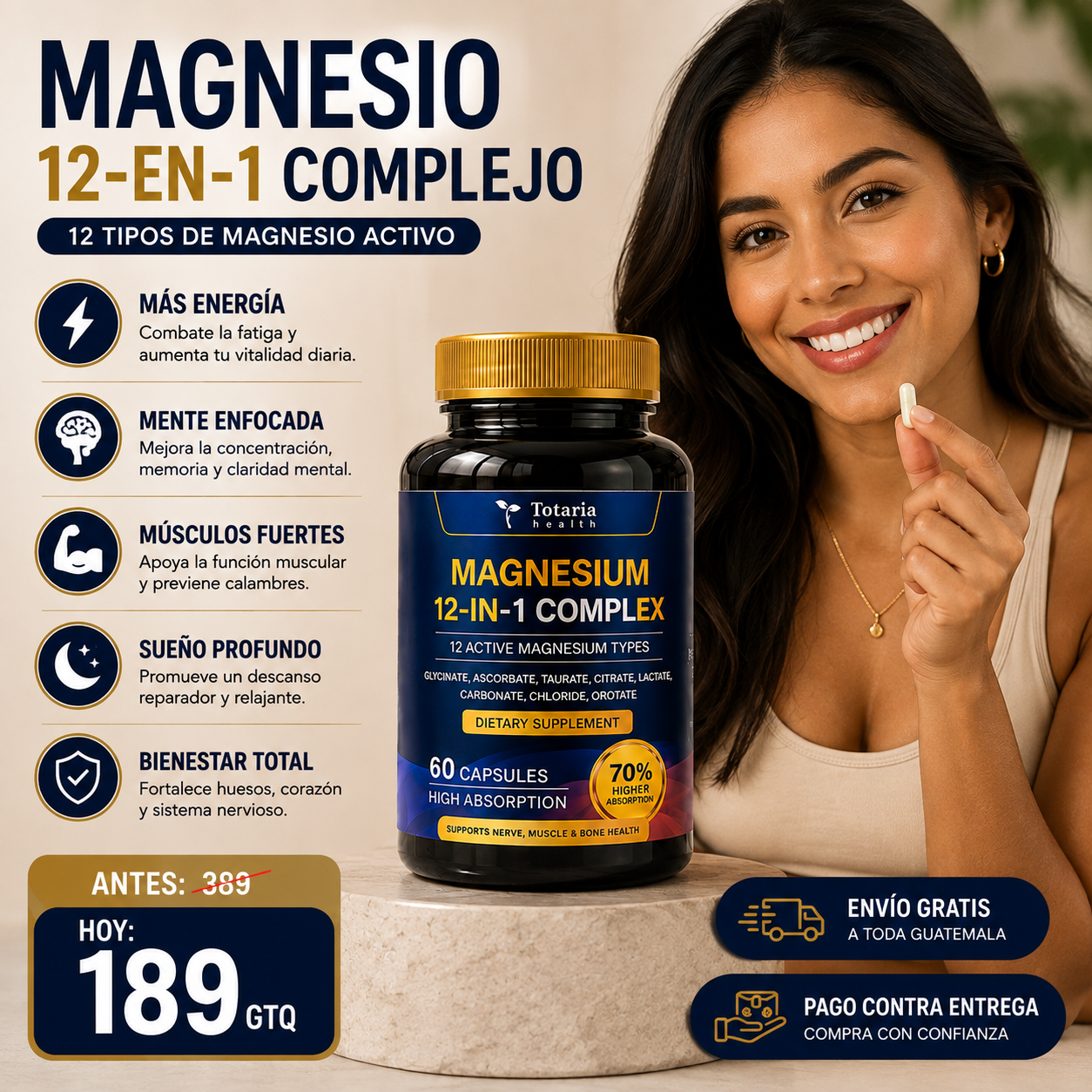 Magnesium 12-in-1 Complex™ – Energía, Descanso y Bienestar Diario