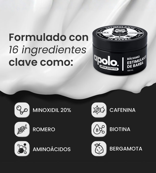Bálsamo para Crecimiento de Barba Ultra Potente con Minoxidil 20%