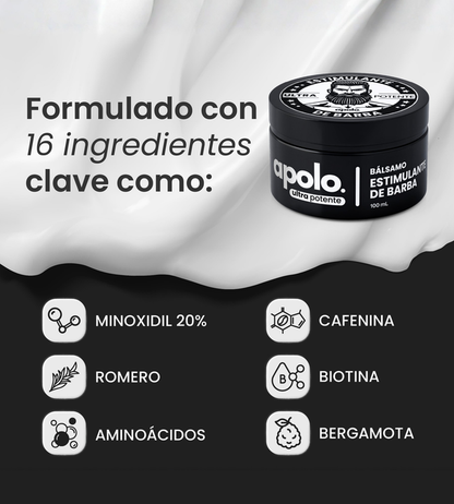 Bálsamo para Crecimiento de Barba Ultra Potente con Minoxidil 20%