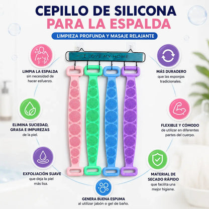 Cepillo de Silicona para Espalda | Limpia sin Esfuerzo