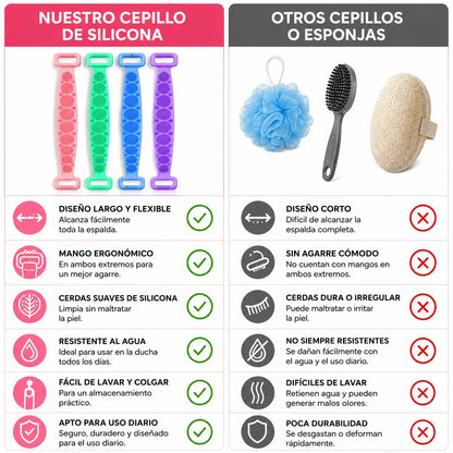 Cepillo de Silicona para Espalda | Limpia sin Esfuerzo