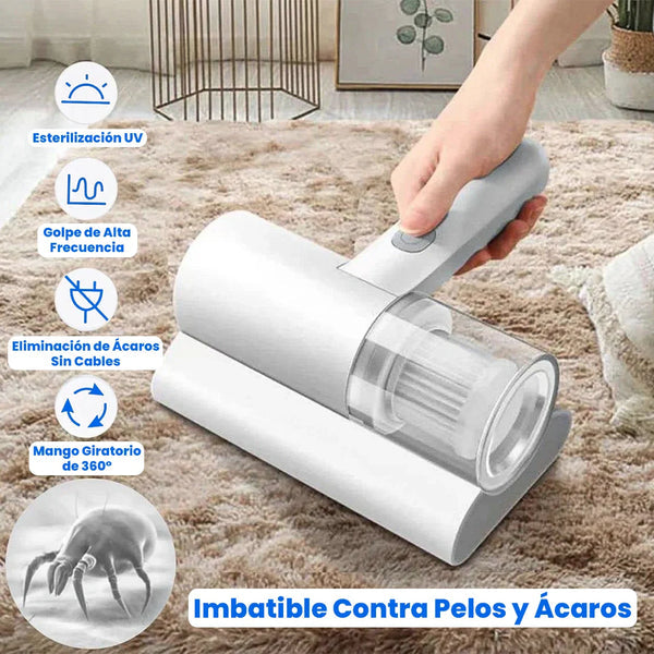 Aspiradora Portátil con LED UV para Pelos y Ácaros (Filtros Incluidos)