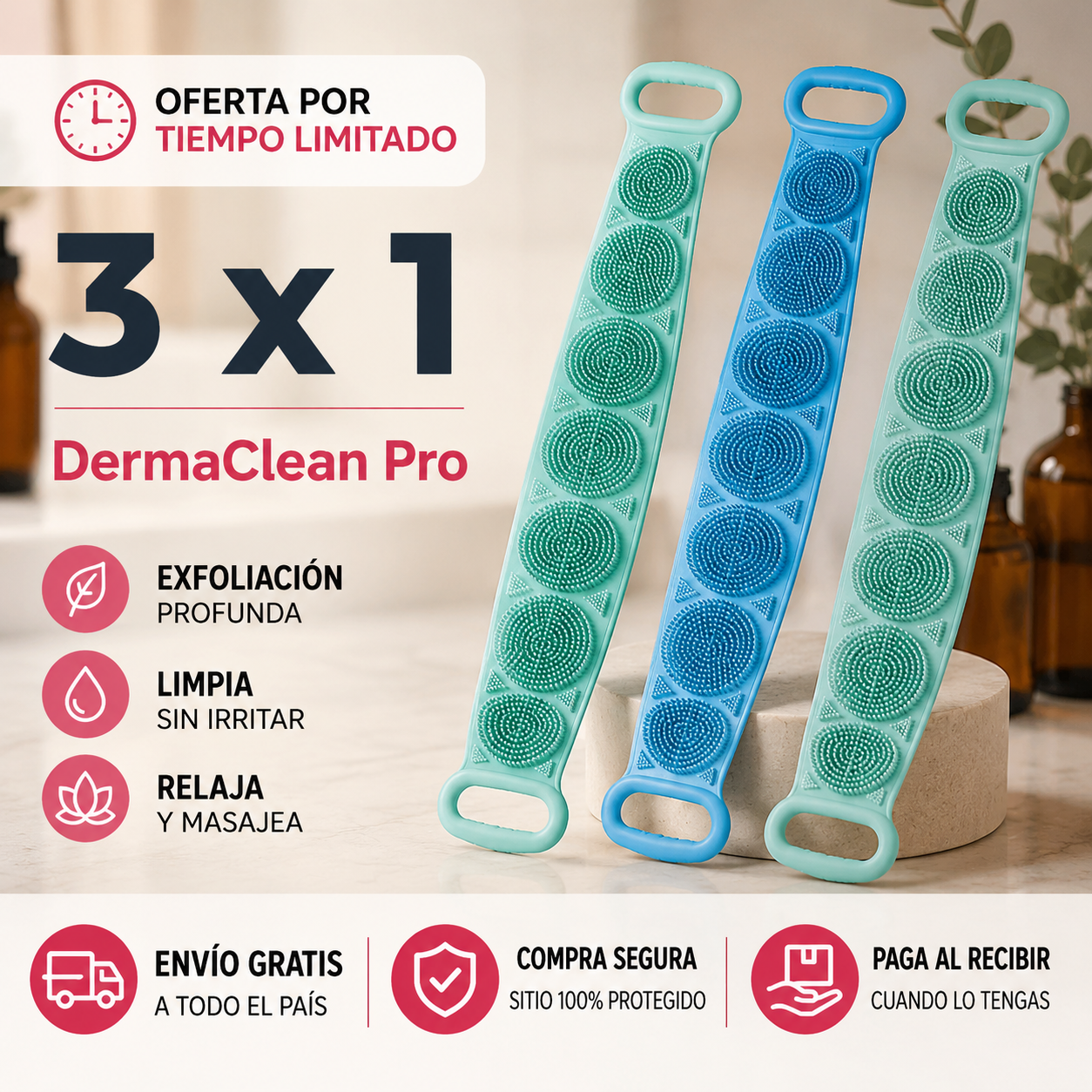 DermaClean Pro - Masajea, Exfolia y Limpia en un Solo Paso